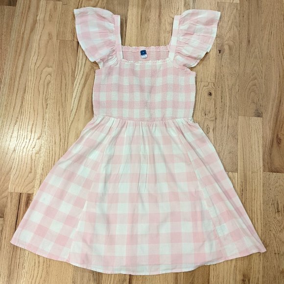old navy pink gingham dress Fit & Flare Flutter-Sleeve Gingham Mini Dress
